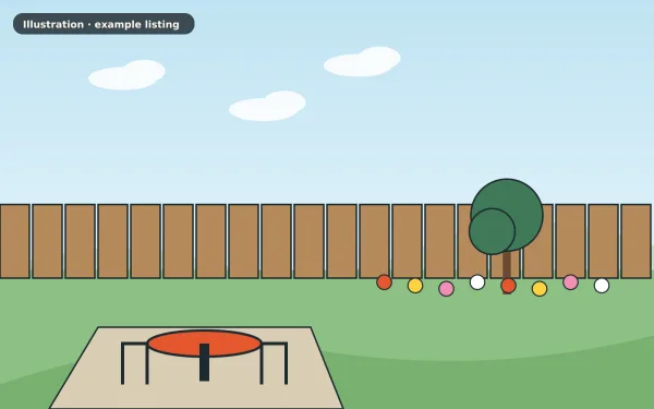Illustration of the example 3 bed semi-detached house: garden (not a photograph)