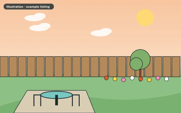 Illustration of the example 3 bed semi-detached house: garden (not a photograph)