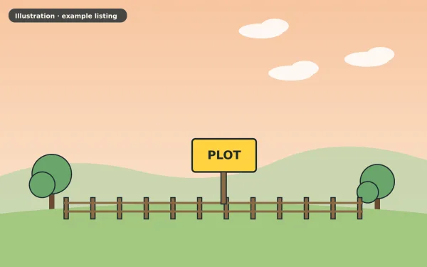 Illustration of the example land: front view (not a photograph)
